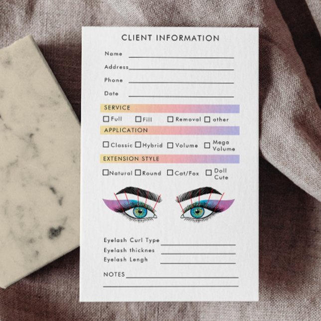 Cartão De Visita Cliente de Extensões de Eyelash por Estética Holog (Holographic Aesthetician Eyelash Extensions Client Business Card)