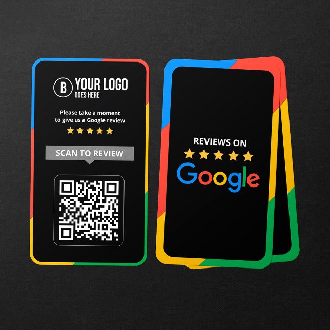 Cartão De Visita Cliente Google Revisa Código QR Revisão de Negócio (Criador carregado)