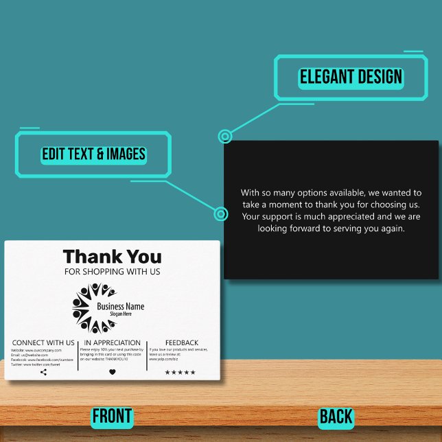 Cartão De Visita Cliente moderno Obrigado (Please enjoy our design and see the others in the collection.)