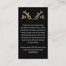 Cartão De Visita Cliente Obrigado A Inserir Pequena Empresa