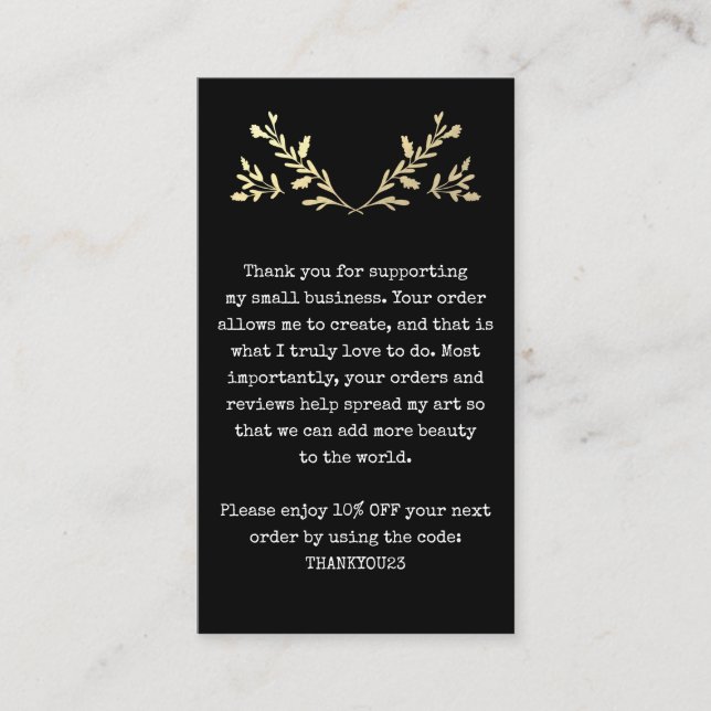 Cartão De Visita Cliente Obrigado A Inserir Pequena Empresa (Frente)