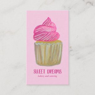 Cartão De Visita CLIENTE Rosa Pink de Catering de Cupcake doce