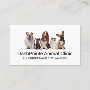 Cartão De Visita Clínica de Animais de Estimação  Negócios Veteriná