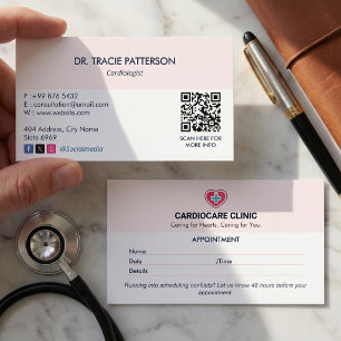 Cartão De Visita Clínica de Cardiologia Empresarial   Compromisso L