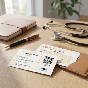 Cartão De Visita Clínica de Cardiologia Empresarial   Compromisso L