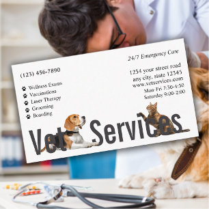Cartão De Visita Clínica de Cuidados Animal