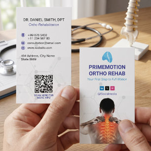 Cartão De Visita Clínica de reabilitação ortopédica Branco modern