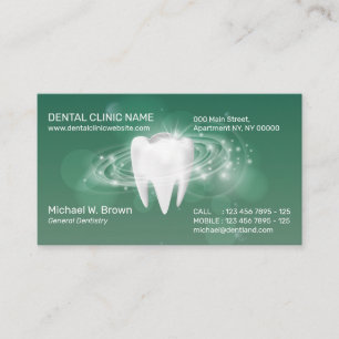 Cartão De Visita Clínica Dentária Consulta de Dentista 3d Dente