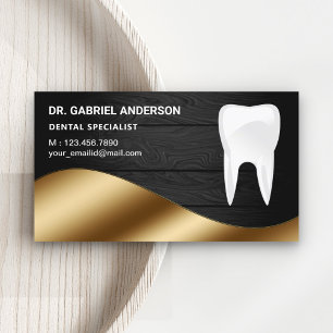 Cartão De Visita Clínica Odontológica Dentista Madeira Cinza Rústic