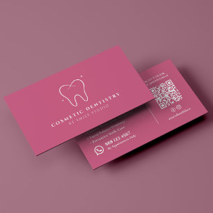 Cartão De Visita Clínica Odontológica Rosa Odontologia Estética Ele