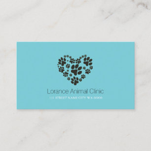 Cartão De Visita Clínica Veterinária de Animais de Estimação Abrigo