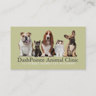 Cartão De Visita Clínica Veterinária de Animais de Estimação Abrigo