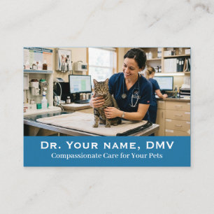 Cartão De Visita Clínica Veterinária Minimalista Foto Personalizáve
