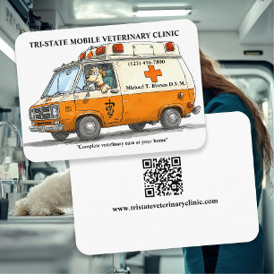 Cartão De Visita Clínica Veterinária Móvel