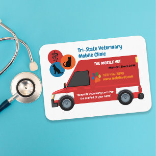 Cartão De Visita Clínica Veterinária Móvel
