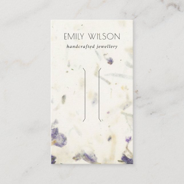 Cartão De Visita Clipe de Cabelo de Textura em Papel Flocado em Púr (Frente)