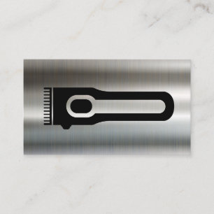 Cartão De Visita Clipper Cabelo Barber Fundo Metálico