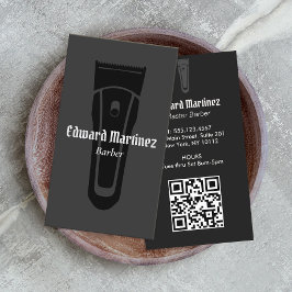 Cartão De Visita Clipper de Cabelo Preto Moderno do Compro de Barbe