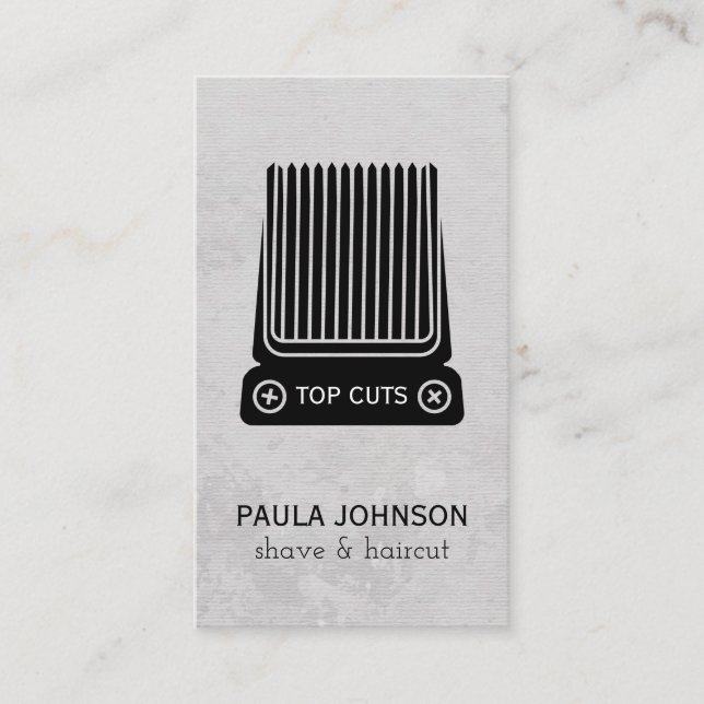 Cartão De Visita Clippers Mustache Razor Barber (Frente)