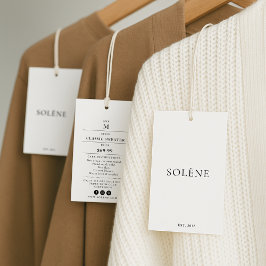 Cartão De Visita Clothing Hang Tag with Price, Size, Style & Social