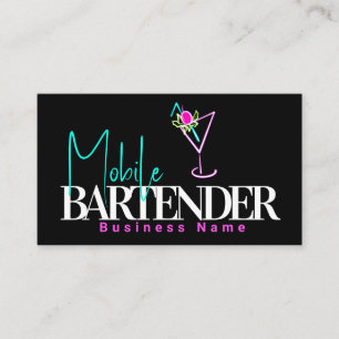 Cartão De Visita Clube de Barman Móvel Neon Drinks B Bar