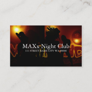 Cartão De Visita Clube Noturno Legal Bar de Dança Vida Noturna Negó