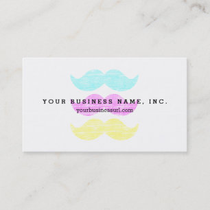 Cartão De Visita CMY Mustaches (estilo letterpress)