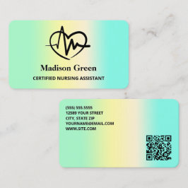 Cartão De Visita CNA de Enfermagem QR Personalizada