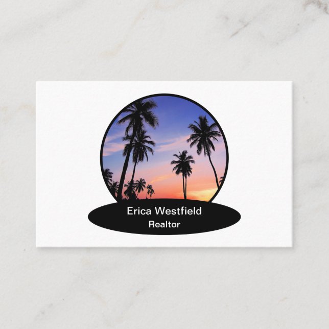Cartão De Visita Coastal Real Estate Theme Business Cards (Frente)