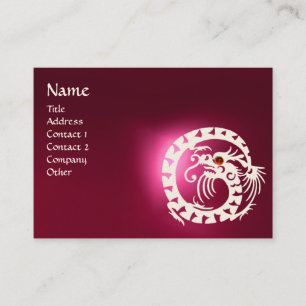 Cartão De Visita COBRA DRAGON RUBY preto e branco, rosa