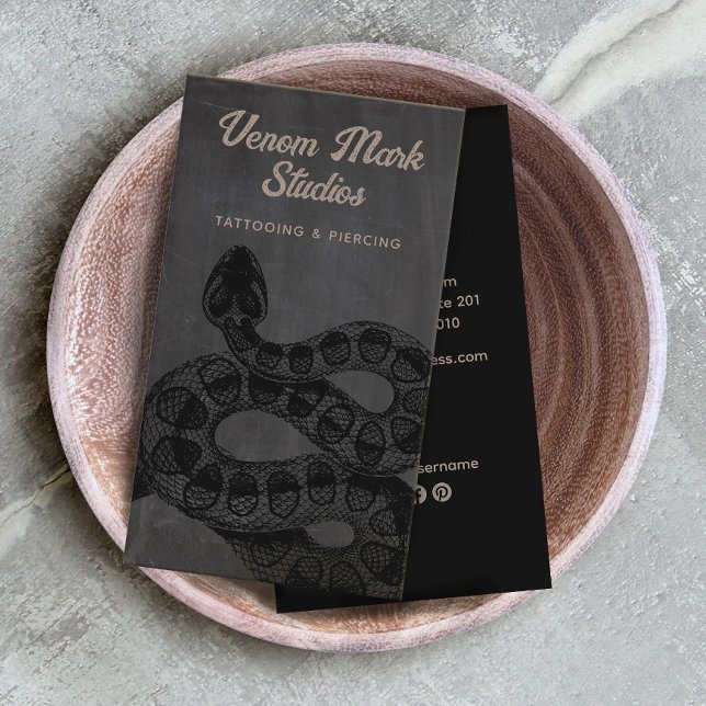 Cartão De Visita Cobra Tattoo Artist Piercing Studio (Criador carregado)