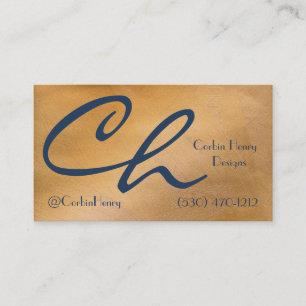 Cartão De Visita Cobre Elegante Metal Azul Luxo com Código QR