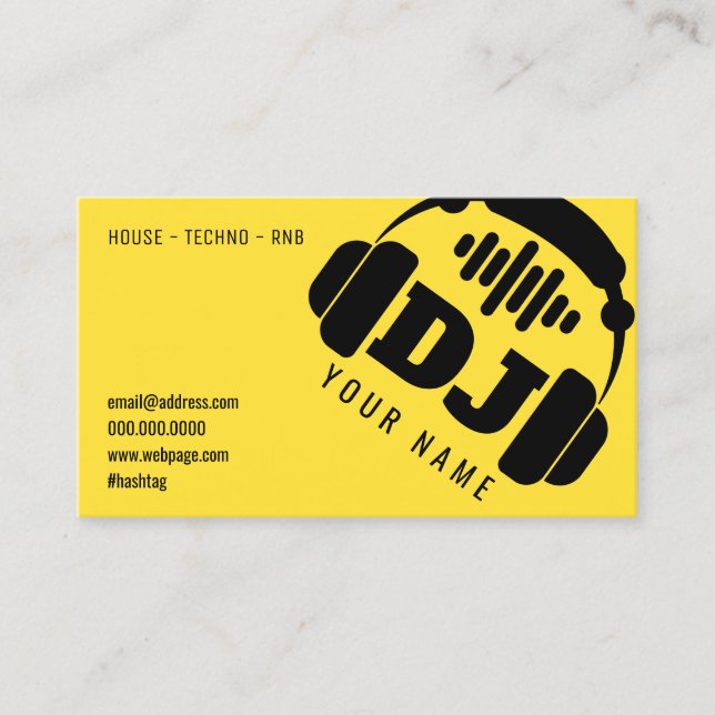 Cartão De Visita Cobrir gigante dos fones de ouvido do disco-jóquei (Frente)
