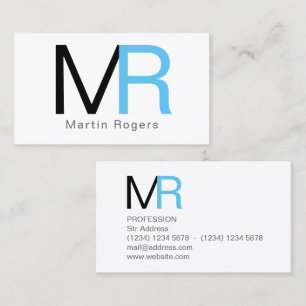 Cartão De Visita Cobrir grande gigante das letras de iniciais