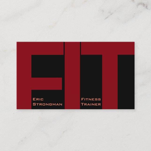 Cartão De Visita Cobrir moderno do instrutor FIT grande da malhação (Frente)