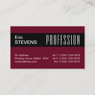 Cartão De Visita Cobrir profissional mínimo moderno da listra preta