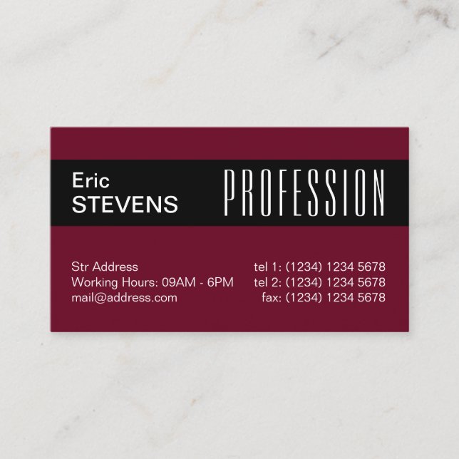 Cartão De Visita Cobrir profissional mínimo moderno da listra preta (Frente)
