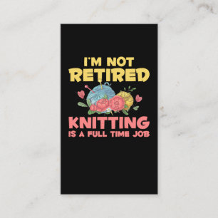 Cartão De Visita Cochet de Knitter de Reforma Fora de Fios Aposenta