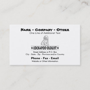 Cartão De Visita Cockapoo Humorístico