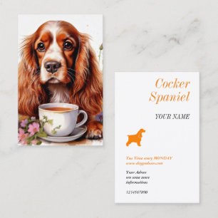 Cartão De Visita Cocker Spaniel preto branco