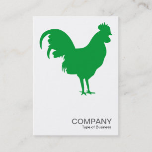 Cartão De Visita Cockerel verde de grama - Branco
