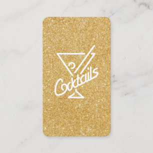 Cartão De Visita Cocktail/brilho Dourado do encanto