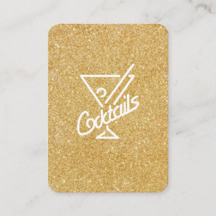 Cartão De Visita Cocktail/brilho Dourado do encanto
