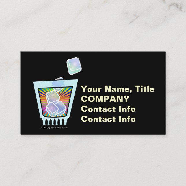 CARTÃO DE VISITA COCKTAIL - VELHO FASHIONADO - VIDRO DE ROCHAS (Frente)