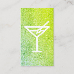 Cartão De Visita Cocktails Martini Glamor Verde