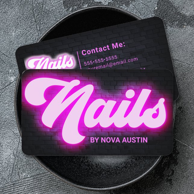 Cartão De Visita Cód. QR da tecnologia de Nail Tech Salon Link Beau (Criador carregado)