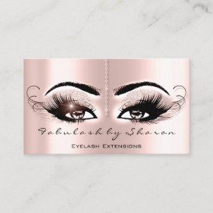 Cartão De Visita Cód. QR de Rosa do Eyelash do Artista de Composi