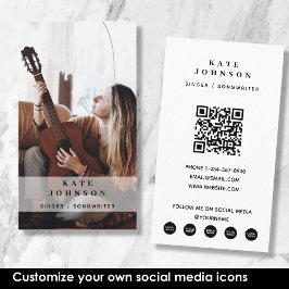 Cartão De Visita Cód. QR personalizada de mídia social musical cant