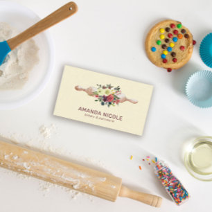 Cartão De Visita Cód. QR Personalizado - Bandeja de Bolo Floral de 