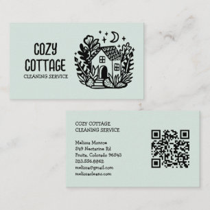 Cartão De Visita Cód. QR Personalizado de Arte de Algodão de Corte